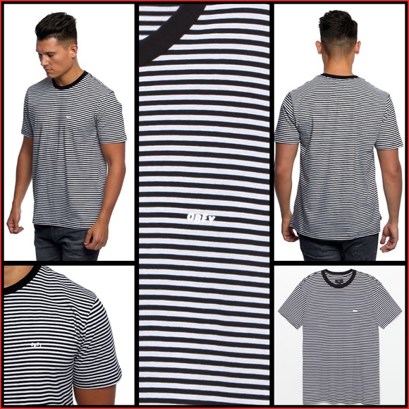 OBEY- Apex Striped Crew Sk8R Shirt (NWT) - Picture 13 of 15